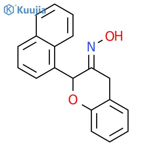 2H-1-Benzopyran-3(4H)-one, 2-(1-naphthalenyl)-, oxime structure