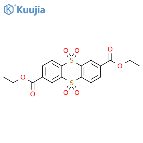 2,7-Thianthrenedicarboxylic acid, diethyl ester, 5,5,10,10-tetraoxide structure
