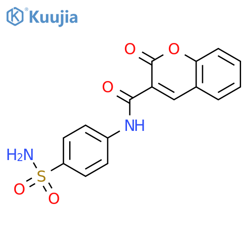 2H-1-Benzopyran-3-carboxamide, N-[4-(aminosulfonyl)phenyl]-2-oxo- structure