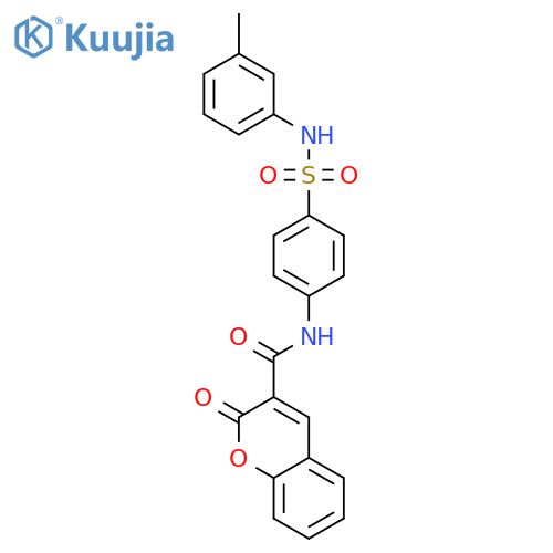 2H-1-Benzopyran-3-carboxamide, N-[4-[[(3-methylphenyl)amino]sulfonyl]phenyl]-2-oxo- structure