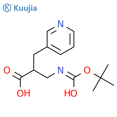3-{(tert-butoxy)carbonylamino}-2-(pyridin-3-yl)methylpropanoic acid structure