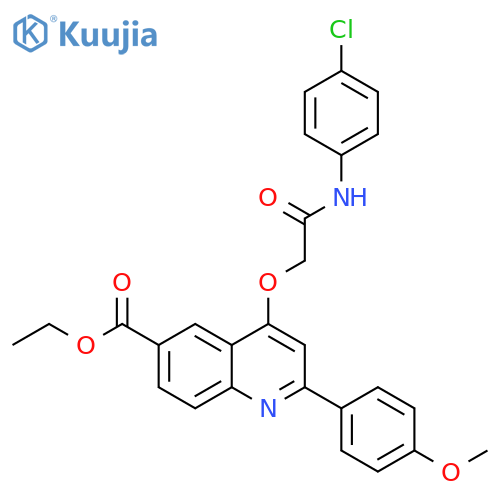 ethyl 4-{[(4-chlorophenyl)carbamoyl]methoxy}-2-(4-methoxyphenyl)quinoline-6-carboxylate structure