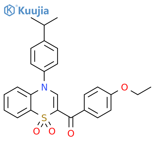 2-(4-ethoxybenzoyl)-4-[4-(propan-2-yl)phenyl]-4H-1lambda6,4-benzothiazine-1,1-dione structure