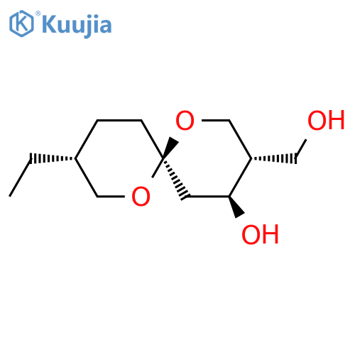 1,7-Dioxaspiro[5.5]undecane-3-methanol, 9-ethyl-4-hydroxy-, (3S,4S,6S,9R)- structure
