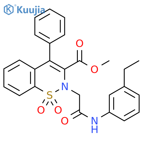 methyl 2-{[(3-ethylphenyl)carbamoyl]methyl}-1,1-dioxo-4-phenyl-2H-1lambda6,2-benzothiazine-3-carboxylate structure