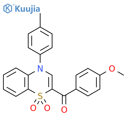 2-(4-methoxybenzoyl)-4-(4-methylphenyl)-4H-1lambda6,4-benzothiazine-1,1-dione structure