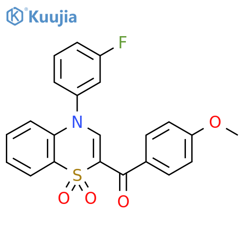 4-(3-fluorophenyl)-2-(4-methoxybenzoyl)-4H-1lambda6,4-benzothiazine-1,1-dione structure