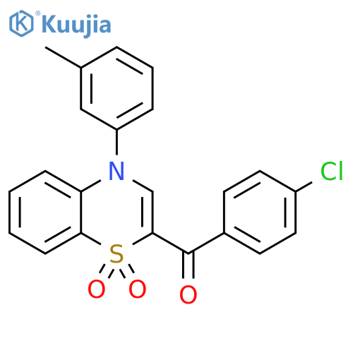 2-(4-chlorobenzoyl)-4-(3-methylphenyl)-4H-1lambda6,4-benzothiazine-1,1-dione structure