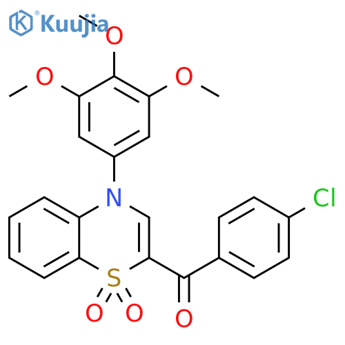 2-(4-chlorobenzoyl)-4-(3,4,5-trimethoxyphenyl)-4H-1lambda6,4-benzothiazine-1,1-dione structure