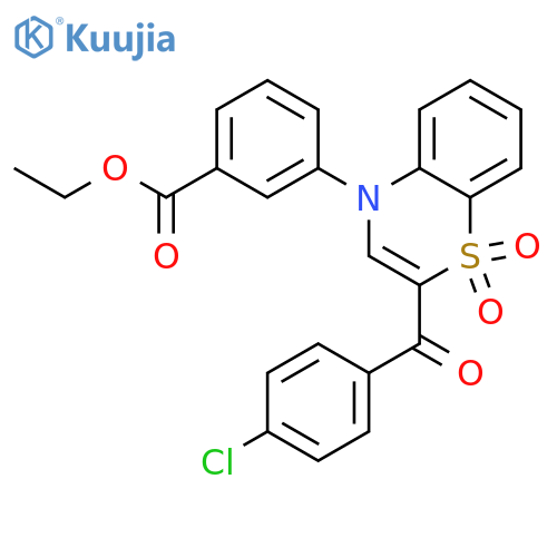 ethyl 3-[2-(4-chlorobenzoyl)-1,1-dioxo-4H-1lambda6,4-benzothiazin-4-yl]benzoate structure