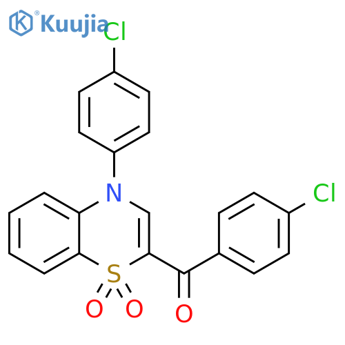 2-(4-chlorobenzoyl)-4-(4-chlorophenyl)-4H-1lambda6,4-benzothiazine-1,1-dione structure