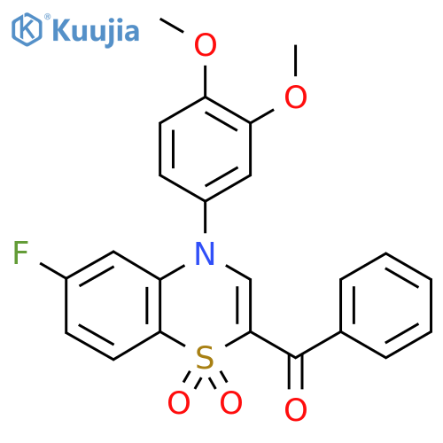2-benzoyl-4-(3,4-dimethoxyphenyl)-6-fluoro-4H-1lambda6,4-benzothiazine-1,1-dione structure