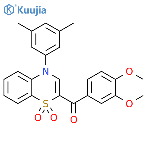 2-(3,4-dimethoxybenzoyl)-4-(3,5-dimethylphenyl)-4H-1lambda6,4-benzothiazine-1,1-dione structure