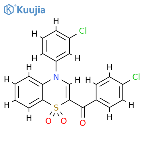 2-(4-chlorobenzoyl)-4-(3-chlorophenyl)-4H-1lambda6,4-benzothiazine-1,1-dione structure