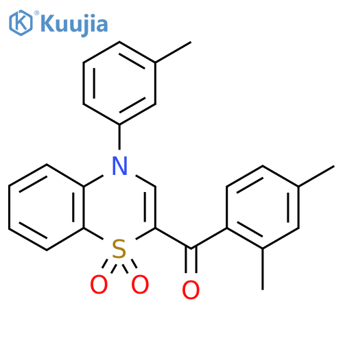 2-(2,4-dimethylbenzoyl)-4-(3-methylphenyl)-4H-1lambda6,4-benzothiazine-1,1-dione structure