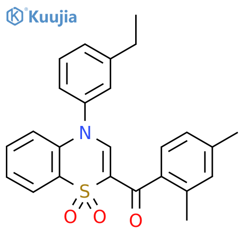 2-(2,4-dimethylbenzoyl)-4-(3-ethylphenyl)-4H-1lambda6,4-benzothiazine-1,1-dione structure