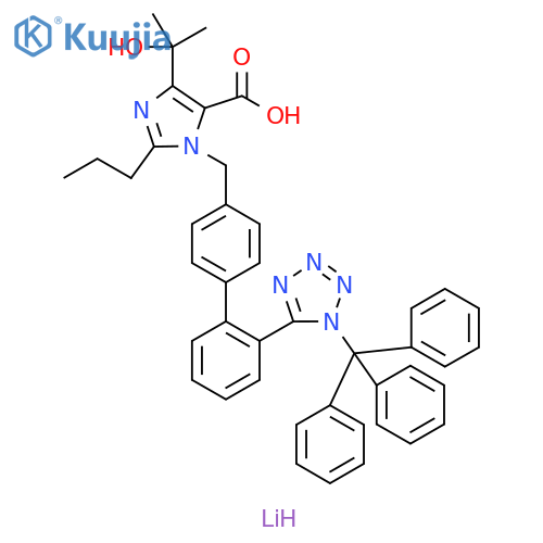 Lithium 4-(2-hydroxypropan-2-yl)-2-propyl-1-((2''-(1-trityl-1H-tetrazol-5-yl)-[1,1''-biphenyl]-4-yl)methyl)-1H-imidazole-5-carboxylate structure