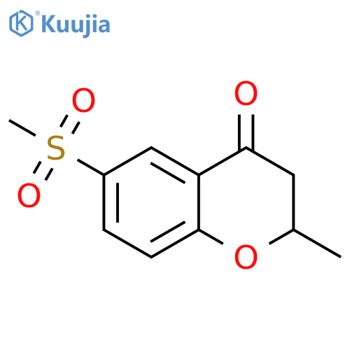 4H-1-Benzopyran-4-one, 2,3-dihydro-2-methyl-6-(methylsulfonyl)- structure