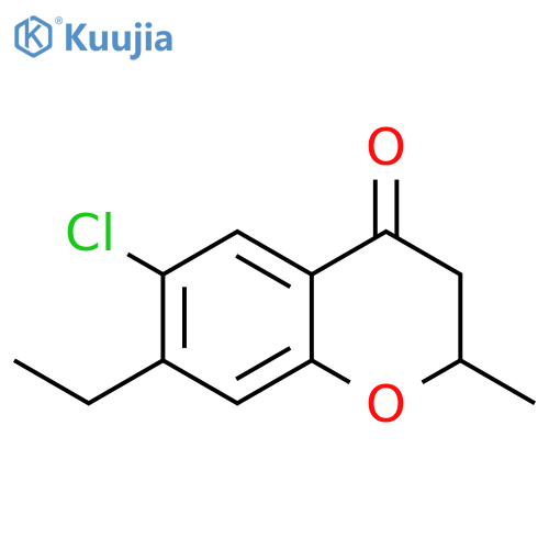 4H-1-Benzopyran-4-one, 6-chloro-7-ethyl-2,3-dihydro-2-methyl- structure