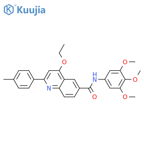 4-ethoxy-2-(4-methylphenyl)-N-(3,4,5-trimethoxyphenyl)quinoline-6-carboxamide structure