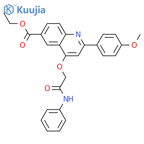 ethyl 2-(4-methoxyphenyl)-4-[(phenylcarbamoyl)methoxy]quinoline-6-carboxylate structure