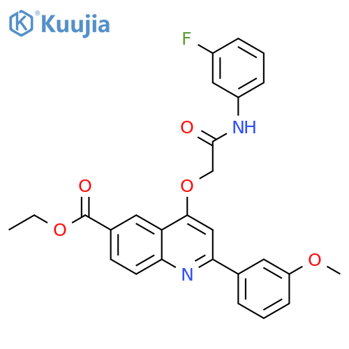 ethyl 4-{[(3-fluorophenyl)carbamoyl]methoxy}-2-(3-methoxyphenyl)quinoline-6-carboxylate structure