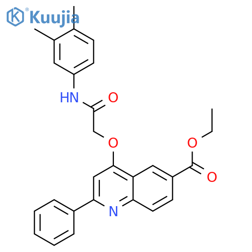 ethyl 4-{[(3,4-dimethylphenyl)carbamoyl]methoxy}-2-phenylquinoline-6-carboxylate structure