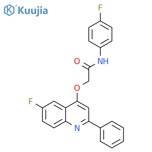 2-[(6-fluoro-2-phenylquinolin-4-yl)oxy]-N-(4-fluorophenyl)acetamide structure