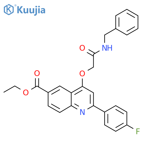 ethyl 4-[(benzylcarbamoyl)methoxy]-2-(4-fluorophenyl)quinoline-6-carboxylate structure
