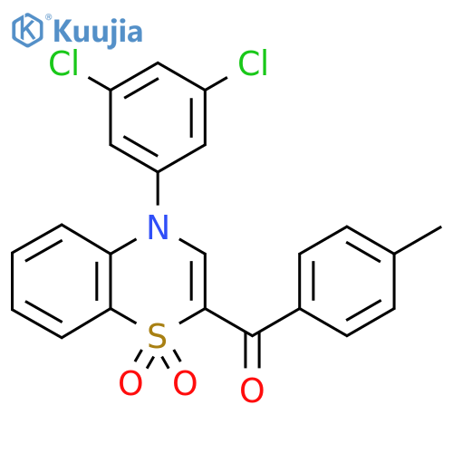 4-(3,5-dichlorophenyl)-2-(4-methylbenzoyl)-4H-1lambda6,4-benzothiazine-1,1-dione structure