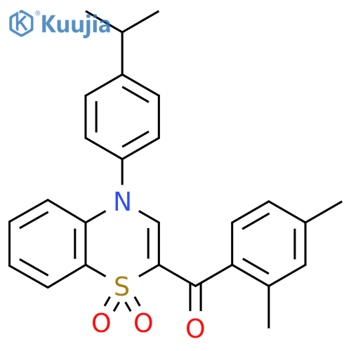 2-(2,4-dimethylbenzoyl)-4-[4-(propan-2-yl)phenyl]-4H-1lambda6,4-benzothiazine-1,1-dione structure