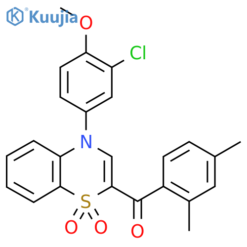 4-(3-chloro-4-methoxyphenyl)-2-(2,4-dimethylbenzoyl)-4H-1lambda6,4-benzothiazine-1,1-dione structure