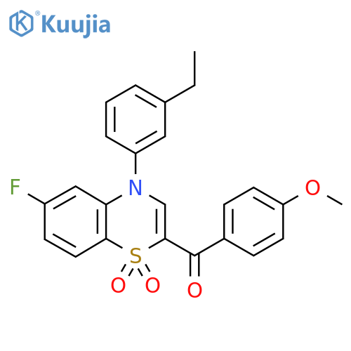 4-(3-ethylphenyl)-6-fluoro-2-(4-methoxybenzoyl)-4H-1lambda6,4-benzothiazine-1,1-dione structure