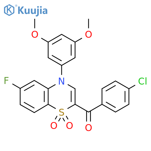 2-(4-chlorobenzoyl)-4-(3,5-dimethoxyphenyl)-6-fluoro-4H-1lambda6,4-benzothiazine-1,1-dione structure