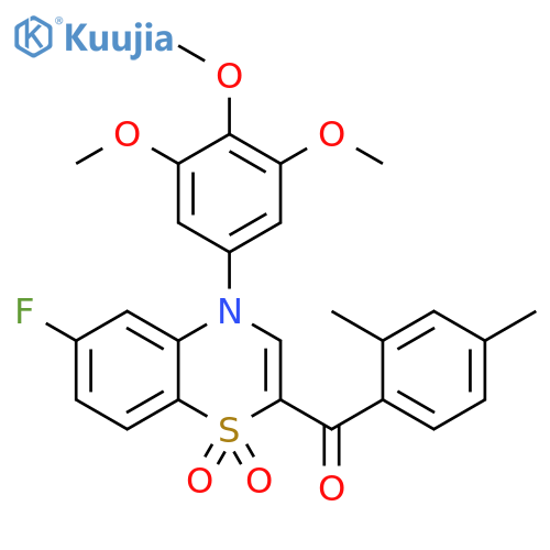 2-(2,4-dimethylbenzoyl)-6-fluoro-4-(3,4,5-trimethoxyphenyl)-4H-1lambda6,4-benzothiazine-1,1-dione structure