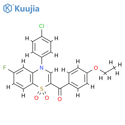 4-(4-chlorophenyl)-2-(4-ethoxybenzoyl)-6-fluoro-4H-1lambda6,4-benzothiazine-1,1-dione structure