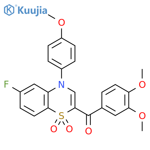 2-(3,4-dimethoxybenzoyl)-6-fluoro-4-(4-methoxyphenyl)-4H-1lambda6,4-benzothiazine-1,1-dione structure
