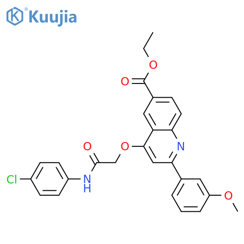ethyl 4-{[(4-chlorophenyl)carbamoyl]methoxy}-2-(3-methoxyphenyl)quinoline-6-carboxylate structure