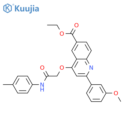 ethyl 2-(3-methoxyphenyl)-4-{[(4-methylphenyl)carbamoyl]methoxy}quinoline-6-carboxylate structure