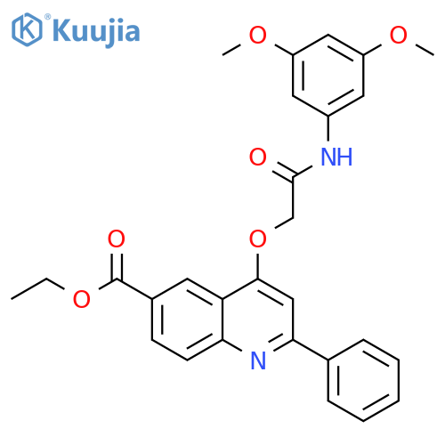 ethyl 4-{[(3,5-dimethoxyphenyl)carbamoyl]methoxy}-2-phenylquinoline-6-carboxylate structure