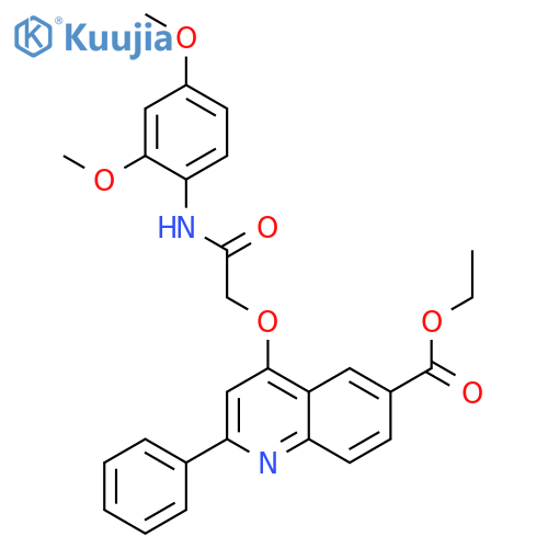 ethyl 4-{[(2,4-dimethoxyphenyl)carbamoyl]methoxy}-2-phenylquinoline-6-carboxylate structure