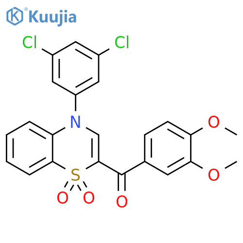 4-(3,5-dichlorophenyl)-2-(3,4-dimethoxybenzoyl)-4H-1lambda6,4-benzothiazine-1,1-dione structure