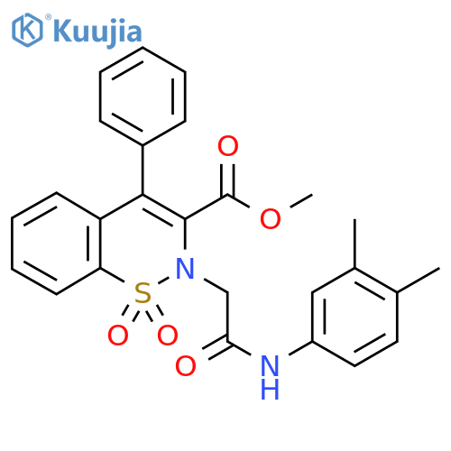 methyl 2-{[(3,4-dimethylphenyl)carbamoyl]methyl}-1,1-dioxo-4-phenyl-2H-1lambda6,2-benzothiazine-3-carboxylate structure