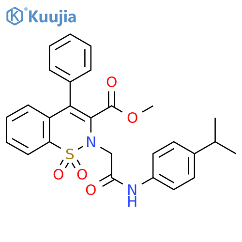 methyl 1,1-dioxo-4-phenyl-2-({[4-(propan-2-yl)phenyl]carbamoyl}methyl)-2H-1lambda6,2-benzothiazine-3-carboxylate structure