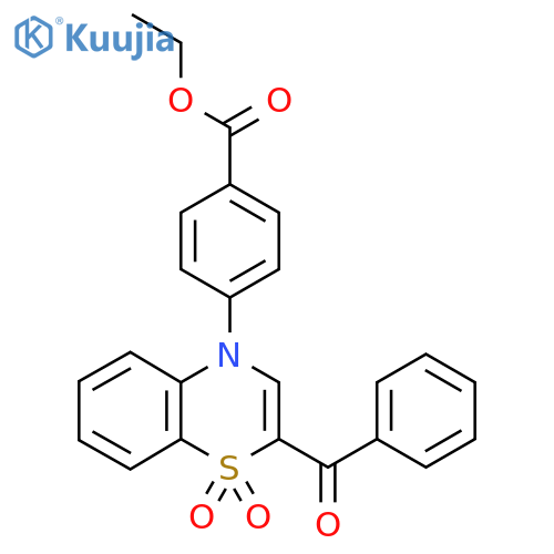ethyl 4-(2-benzoyl-1,1-dioxo-4H-1lambda6,4-benzothiazin-4-yl)benzoate structure