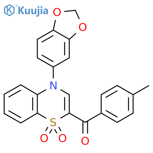 4-(2H-1,3-benzodioxol-5-yl)-2-(4-methylbenzoyl)-4H-1lambda6,4-benzothiazine-1,1-dione structure