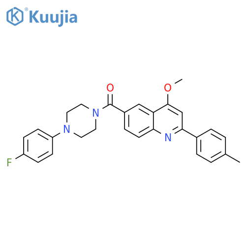 6-[4-(4-fluorophenyl)piperazine-1-carbonyl]-4-methoxy-2-(4-methylphenyl)quinoline structure