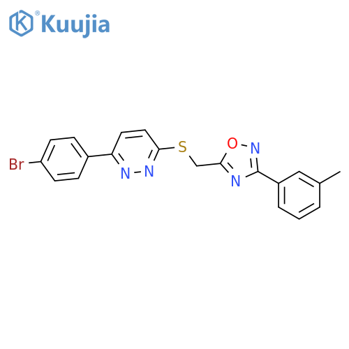 3-(4-bromophenyl)-6-({[3-(3-methylphenyl)-1,2,4-oxadiazol-5-yl]methyl}sulfanyl)pyridazine structure