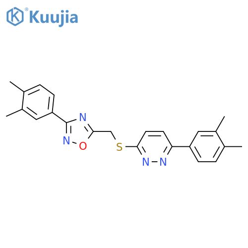 3-(3,4-dimethylphenyl)-6-({[3-(3,4-dimethylphenyl)-1,2,4-oxadiazol-5-yl]methyl}sulfanyl)pyridazine structure