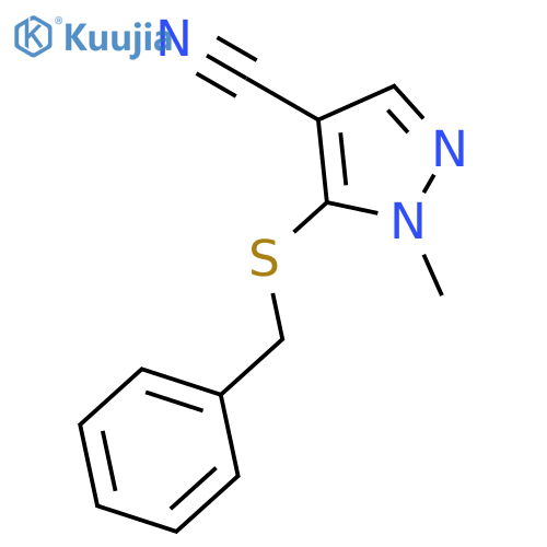 5-benzylsulfanyl-1-methylpyrazole-4-carbonitrile structure